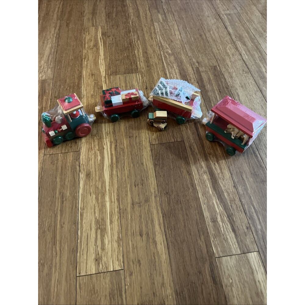 Christmas Wooden Train Holiday Express-Vintage- NOS